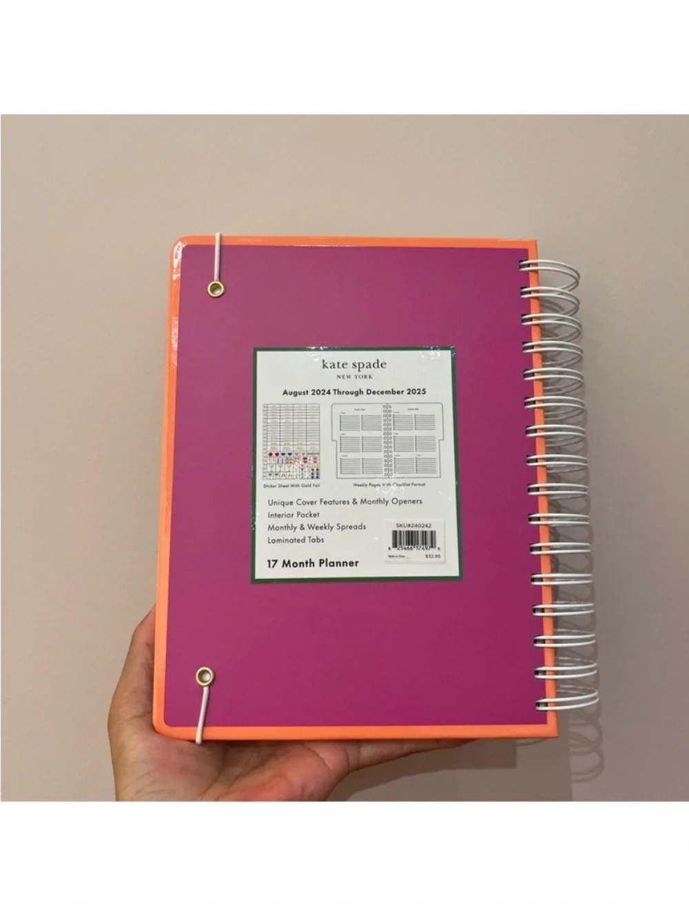 Kate Spade It's Your Lucky Day 2024-25 17-month Large Planner # K240242